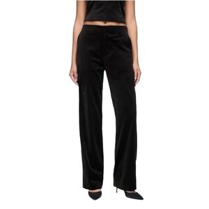 GAP Black Velour Velvet Straight Leg Mid Rise Trousers Size 12